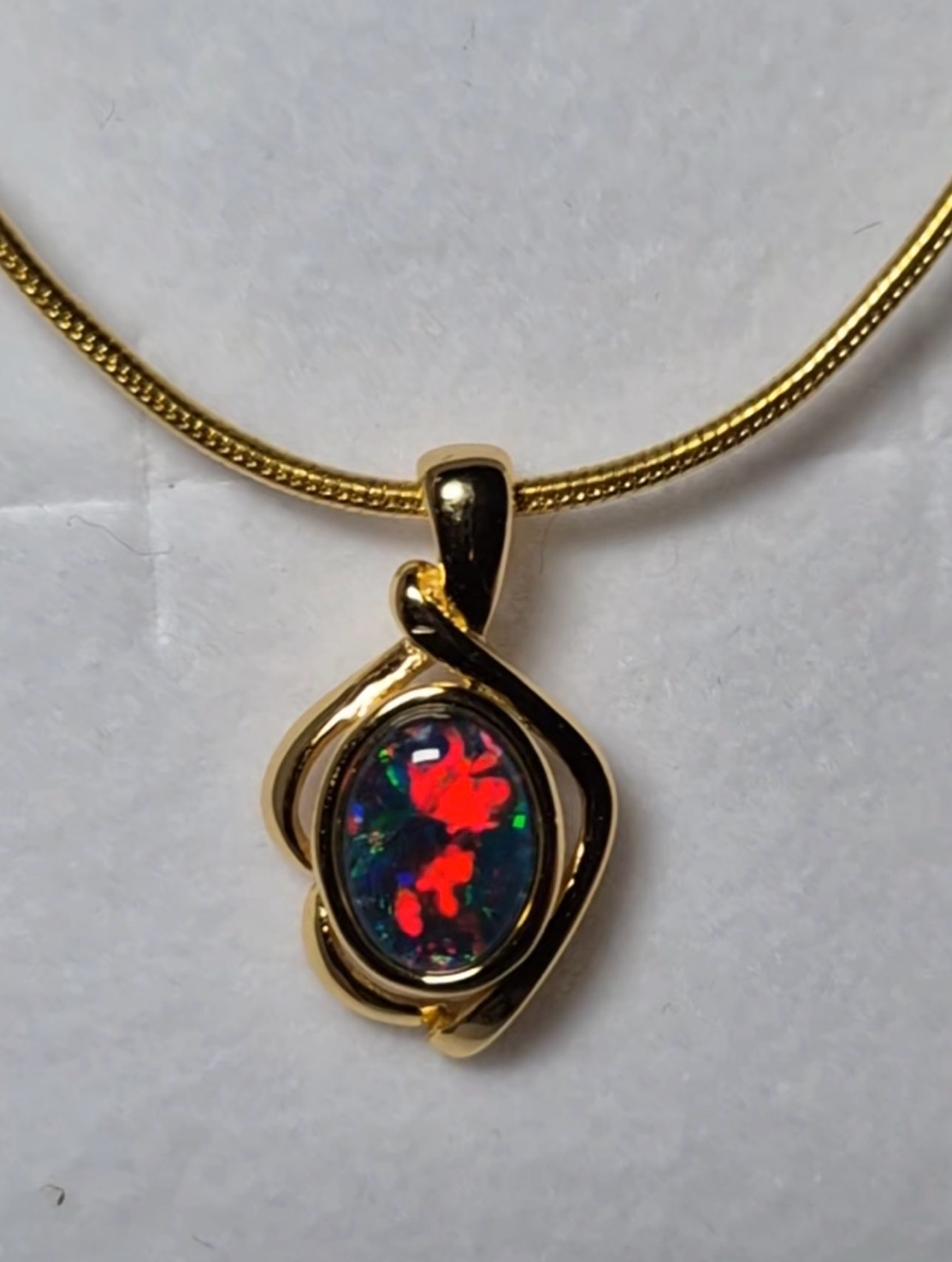 Opal No. 25 – Crimson Eclipse | Australian Opal Pendant