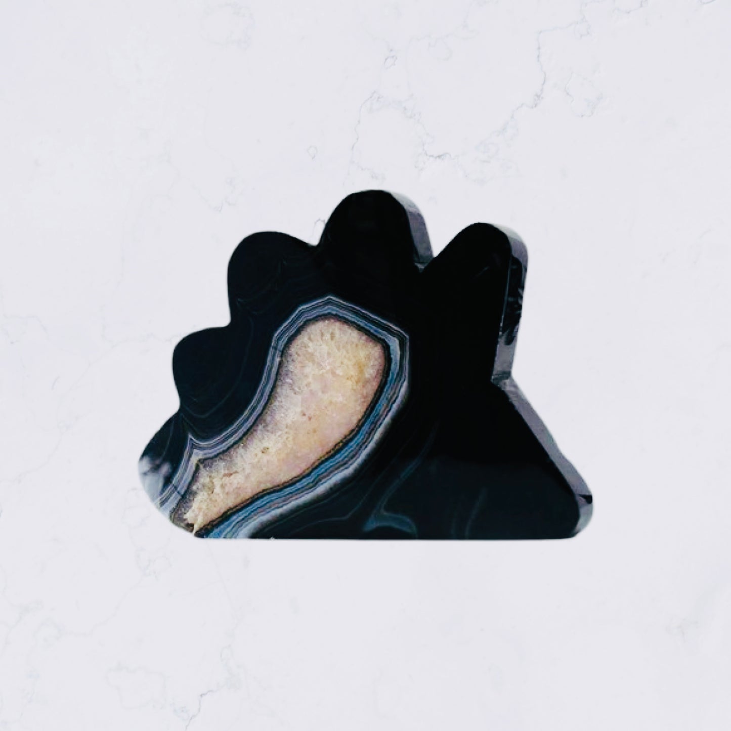 Black Agate with Quartz Crystal