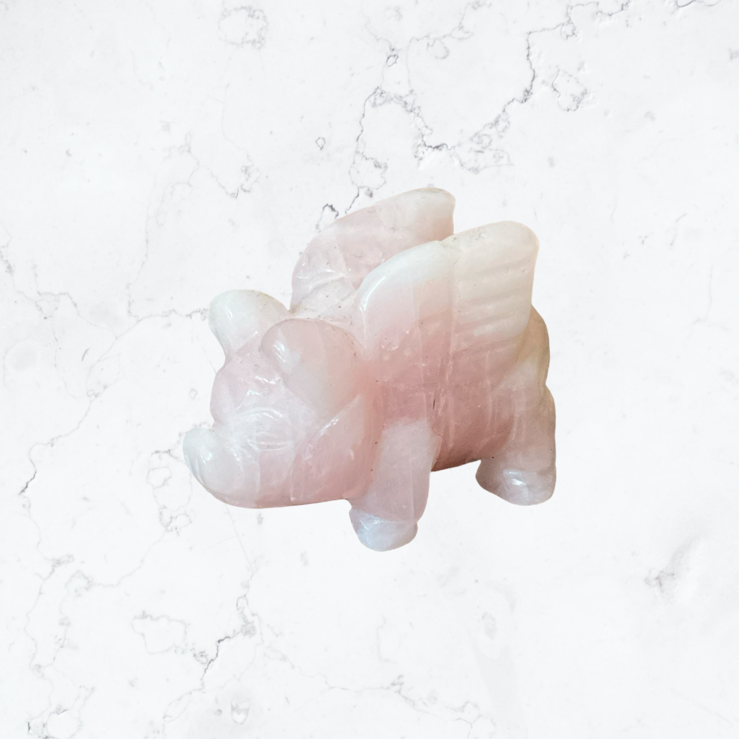 Rose Quartz flying piglet