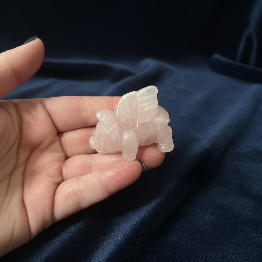 Rose Quartz flying piglet
