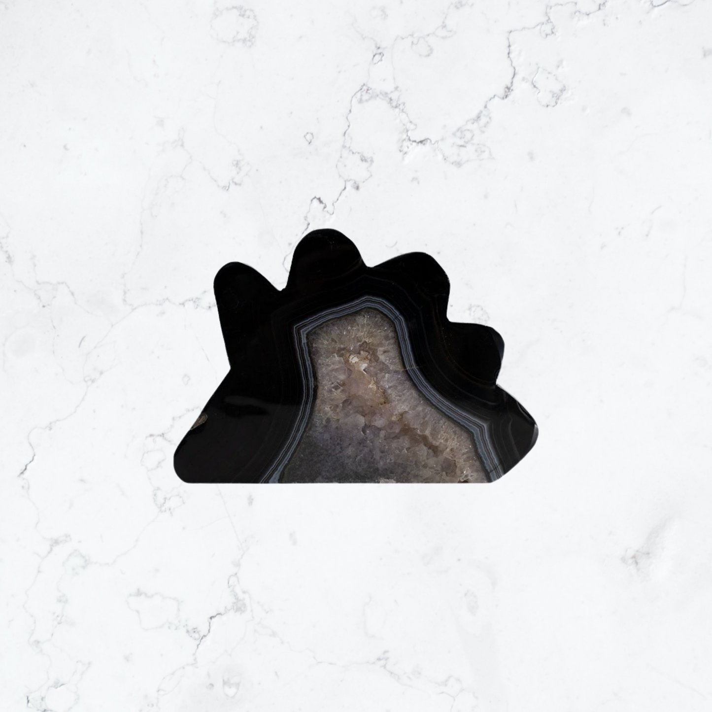 Black Agate with Quartz Crystal