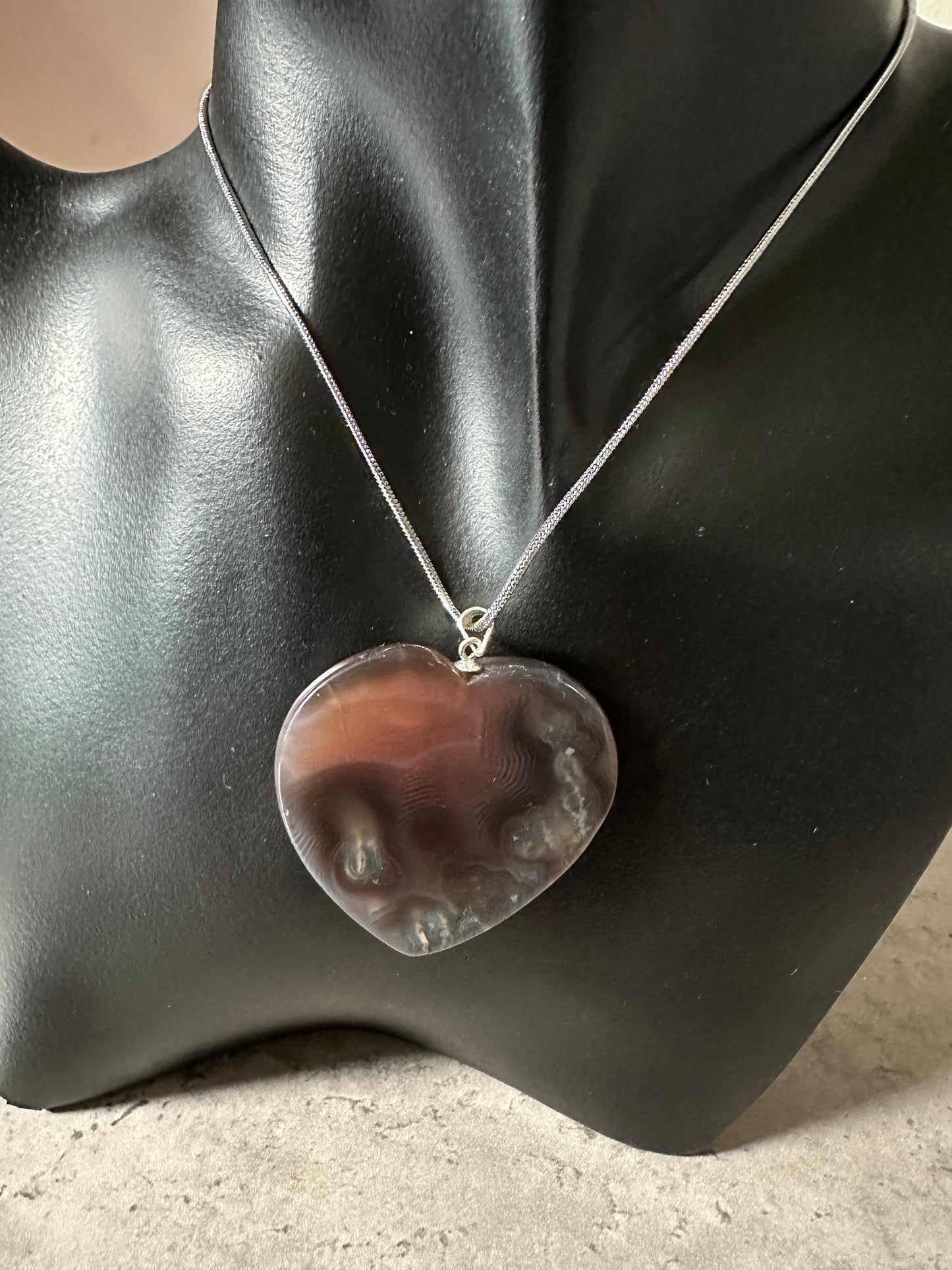 Botswana Agate Heart Pendant - Enchant & Delight