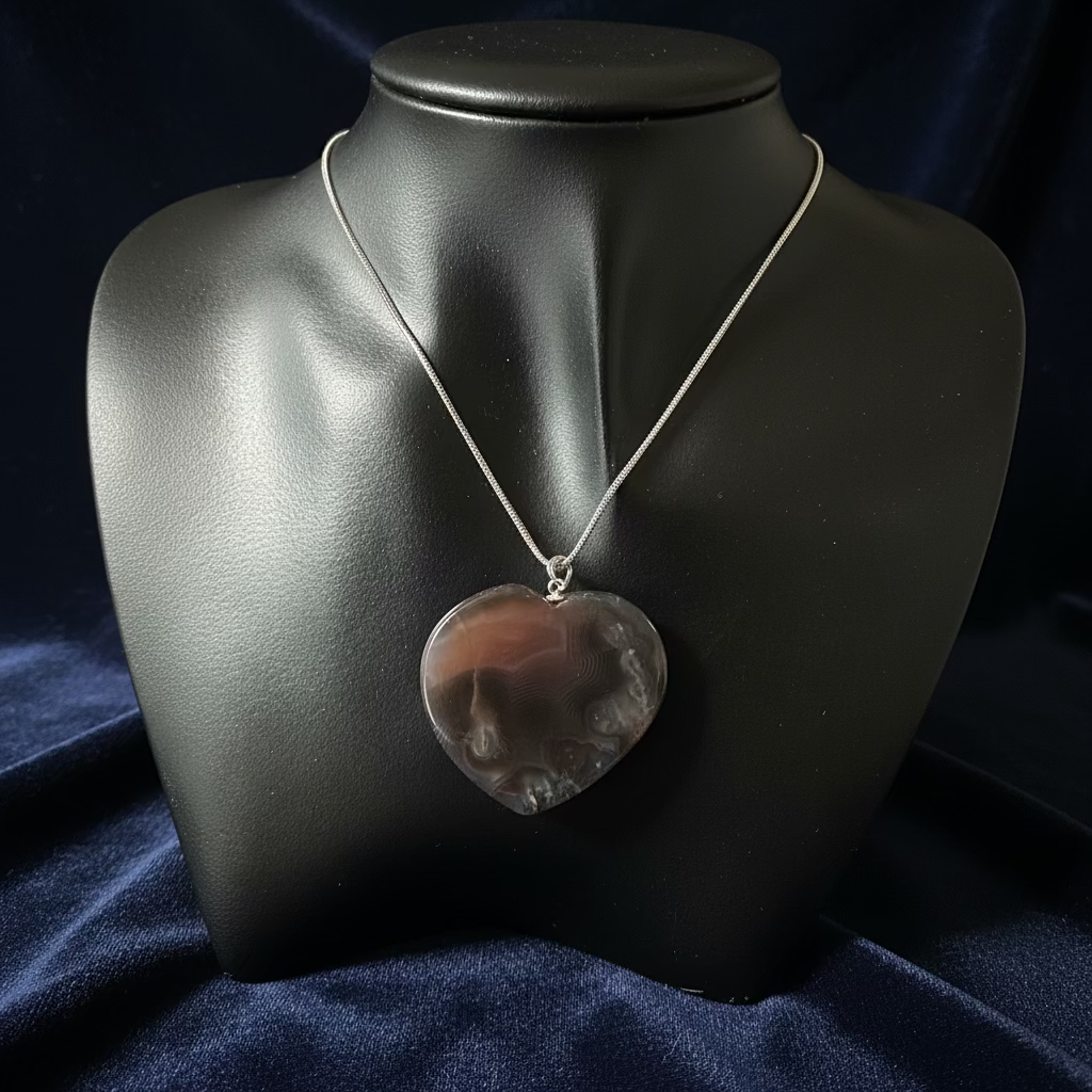 Botswana Agate Heart Pendant - Enchant & Delight