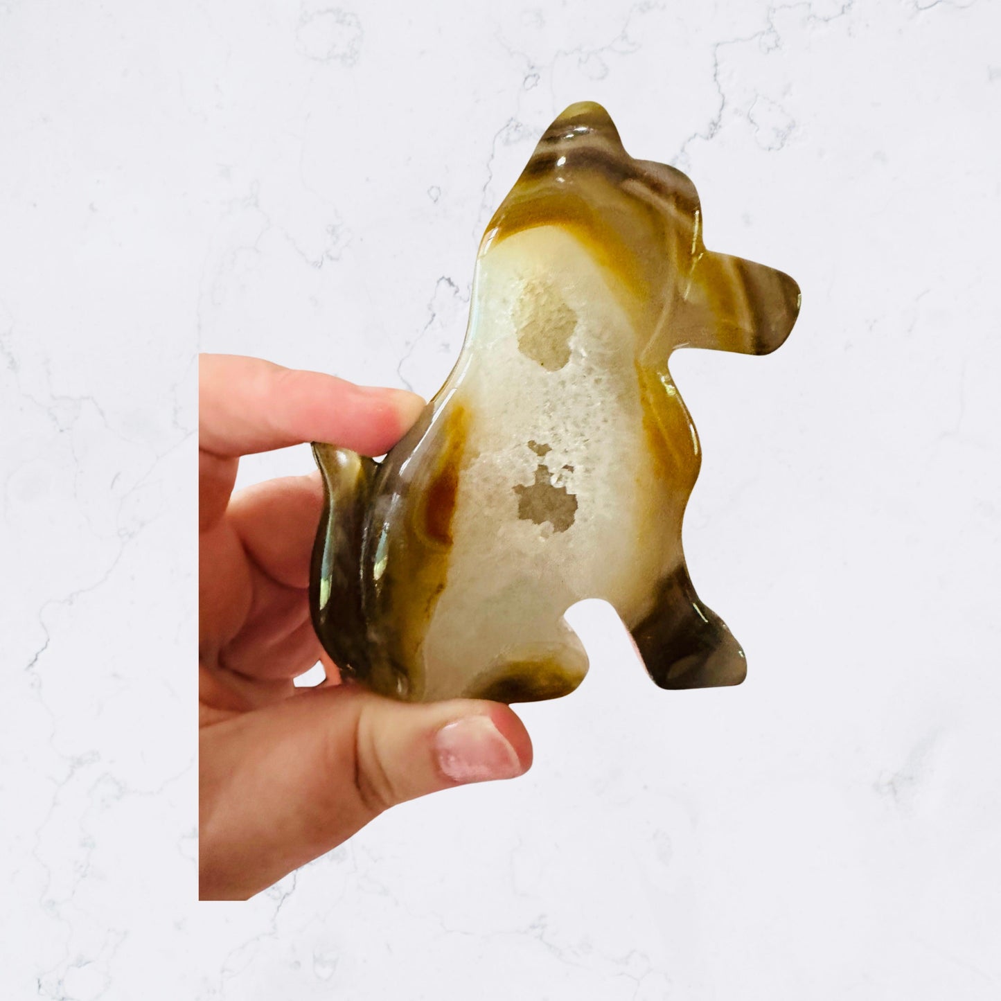 Druzy Agate Dog Carving - Enchant & Delight