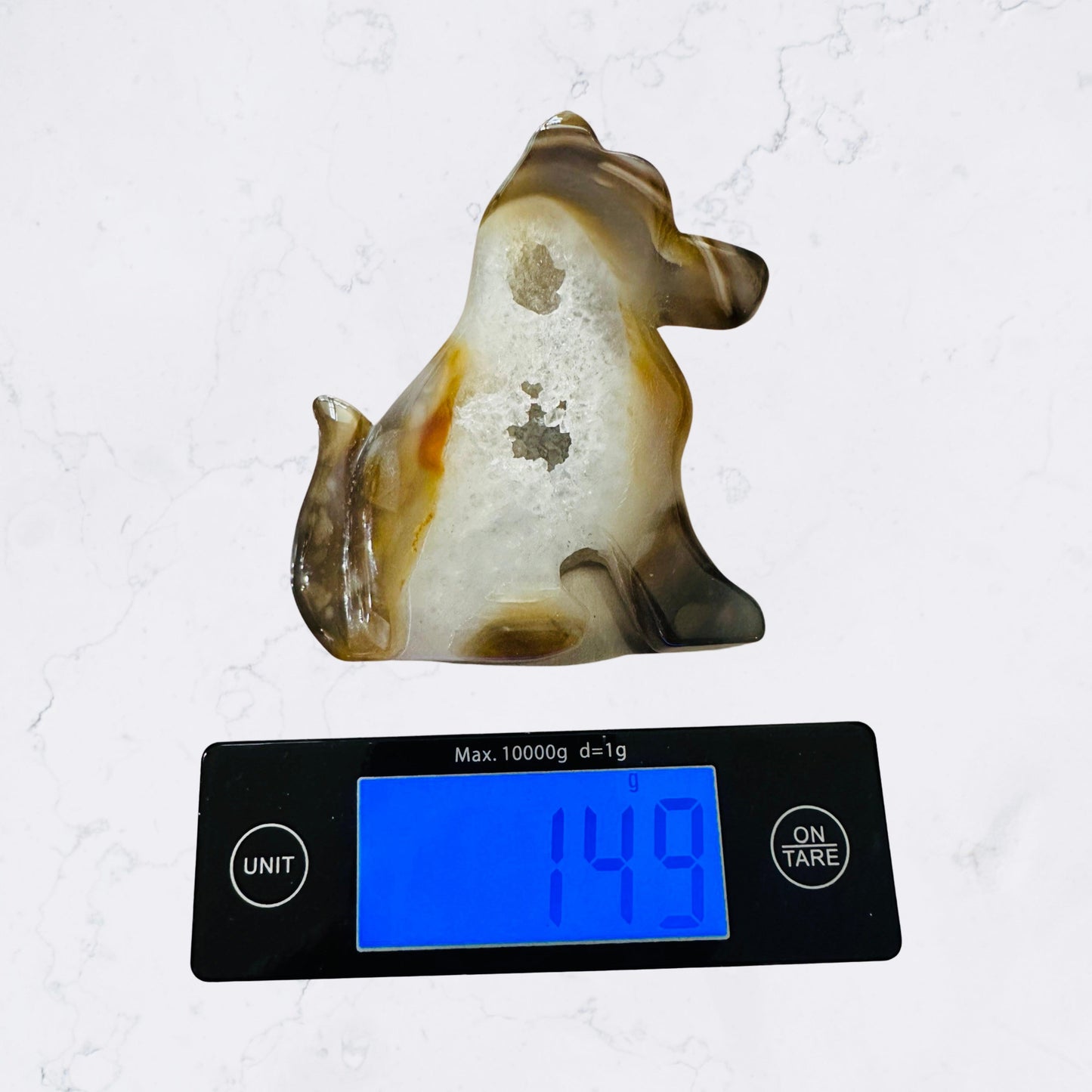 Druzy Agate Dog Carving - Enchant & Delight