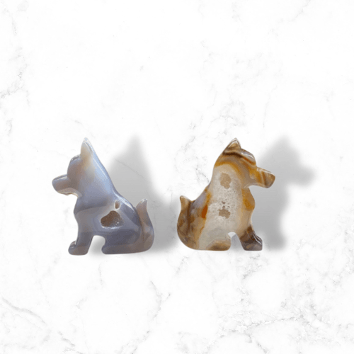 Druzy Agate Dog Carving - Enchant & Delight