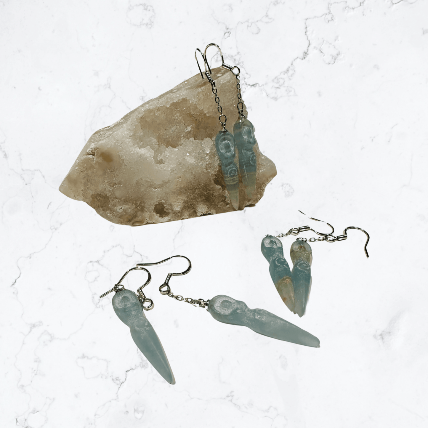 Gaia Goddess Blue Calcite drop earrings - Enchant & Delight