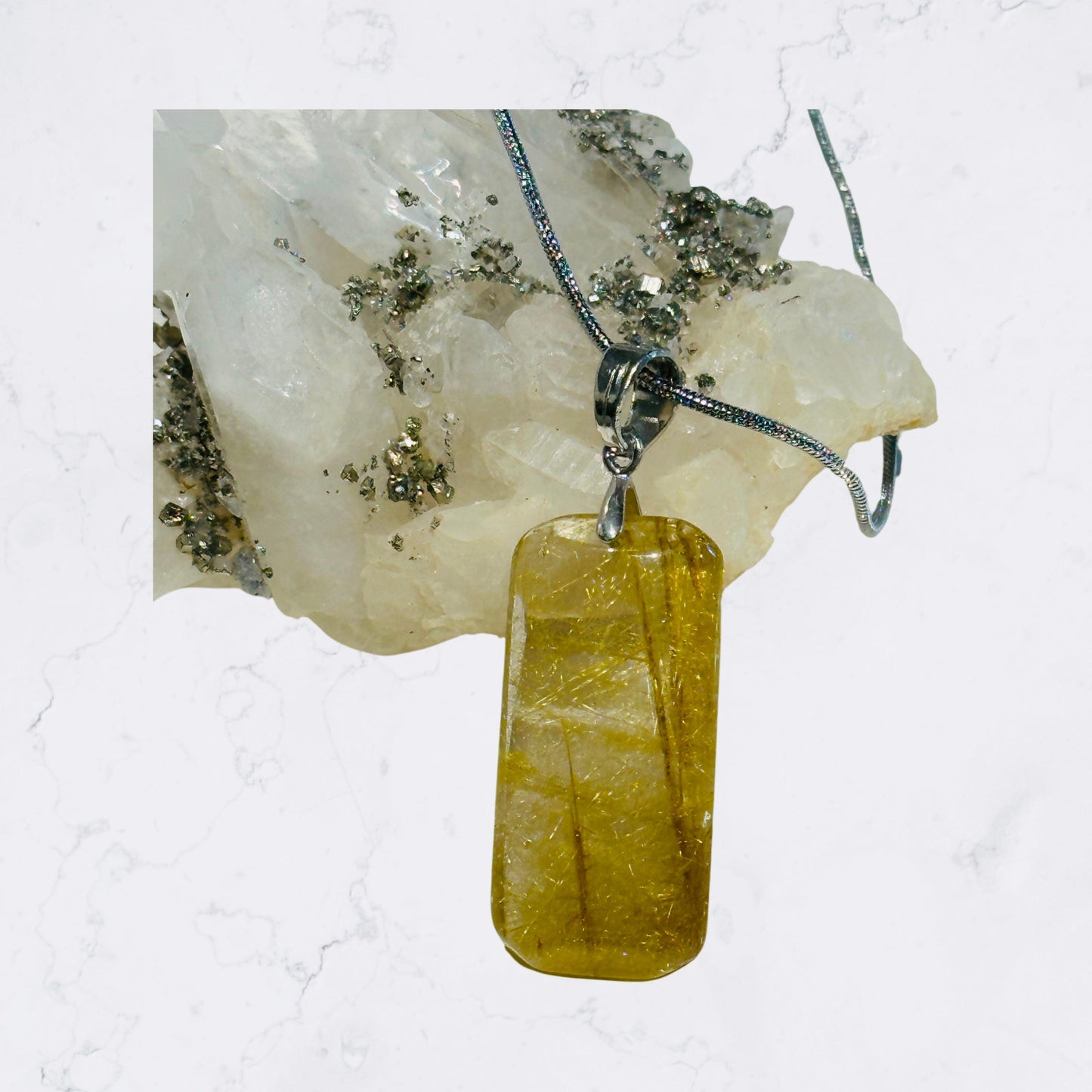 Golden Rutilated Quartz Pendant - Enchant & Delight