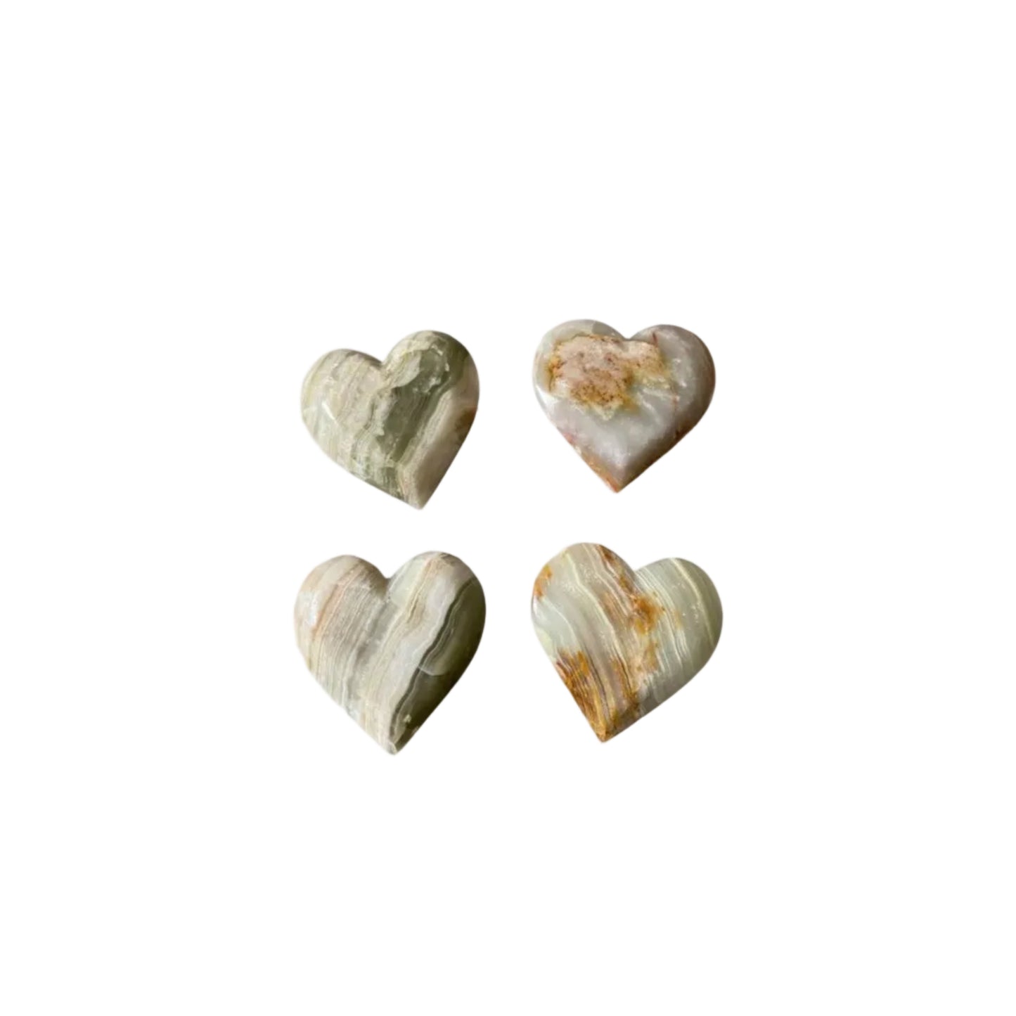 Green Onyx Hearts - Enchant & Delight