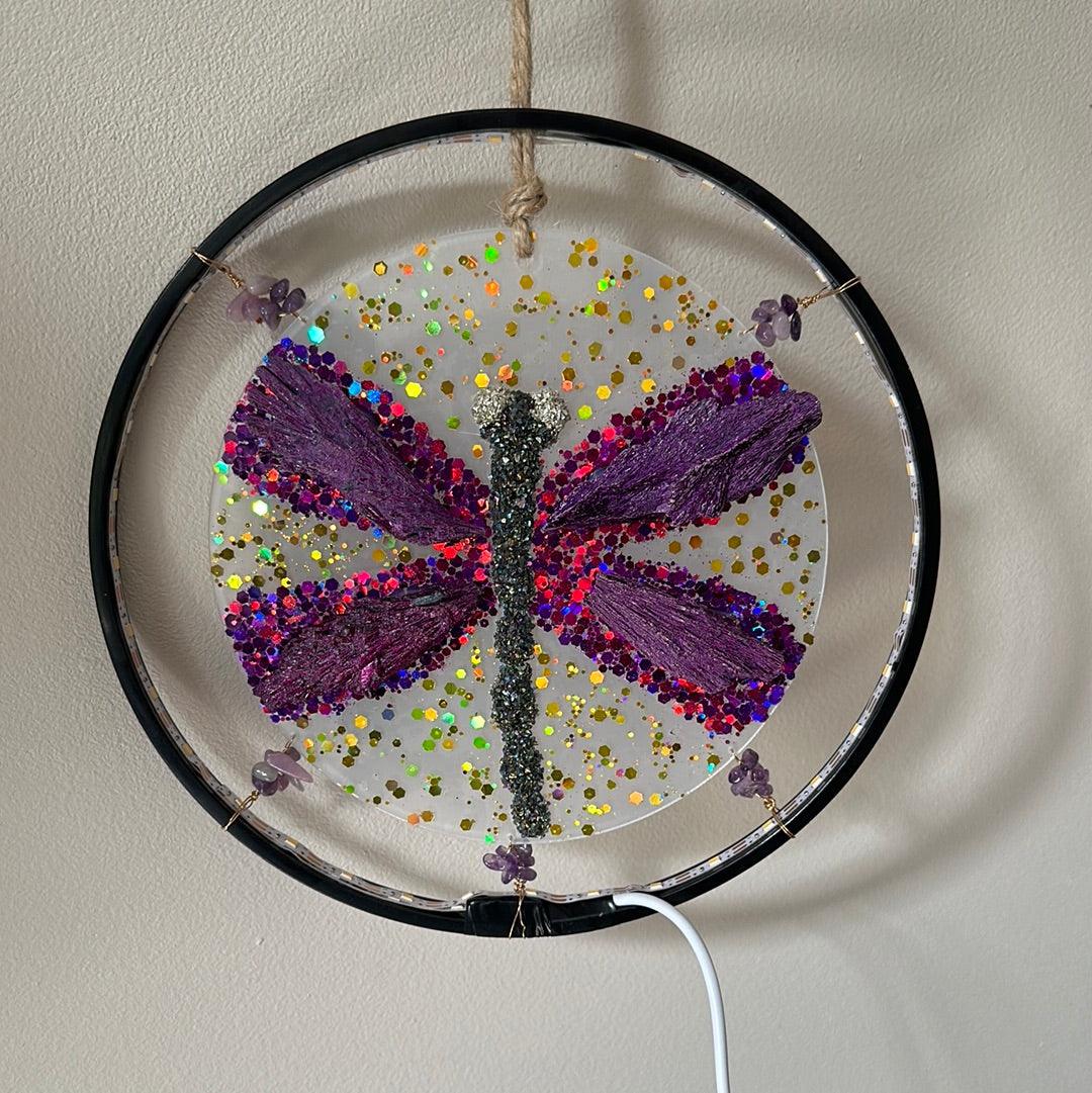 Kyanite Dragon fly USB hanging light - Enchant & Delight