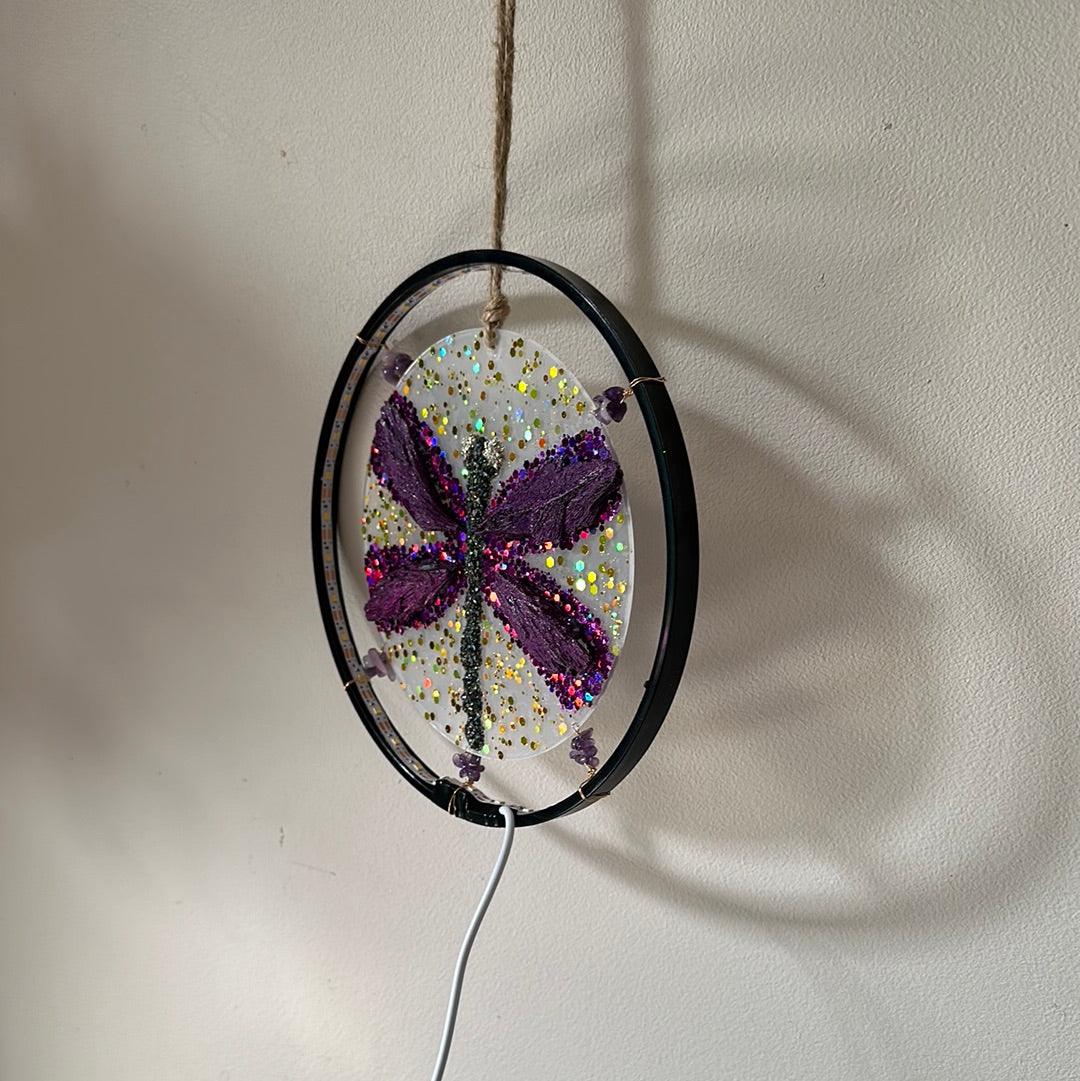 Kyanite Dragon fly USB hanging light - Enchant & Delight