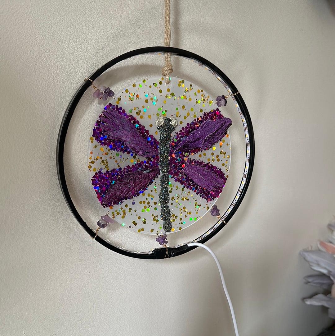 Kyanite Dragon fly USB hanging light - Enchant & Delight