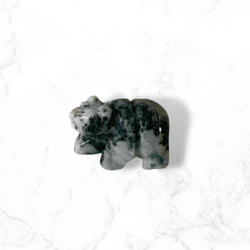 Moss Agate Bear Carving - Enchant & Delight