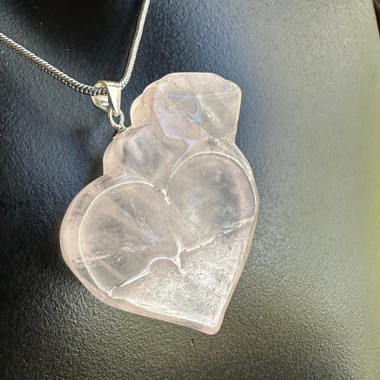 Rose Quartz heart and nurses hat pendant or key chain accessory - Enchant & Delight