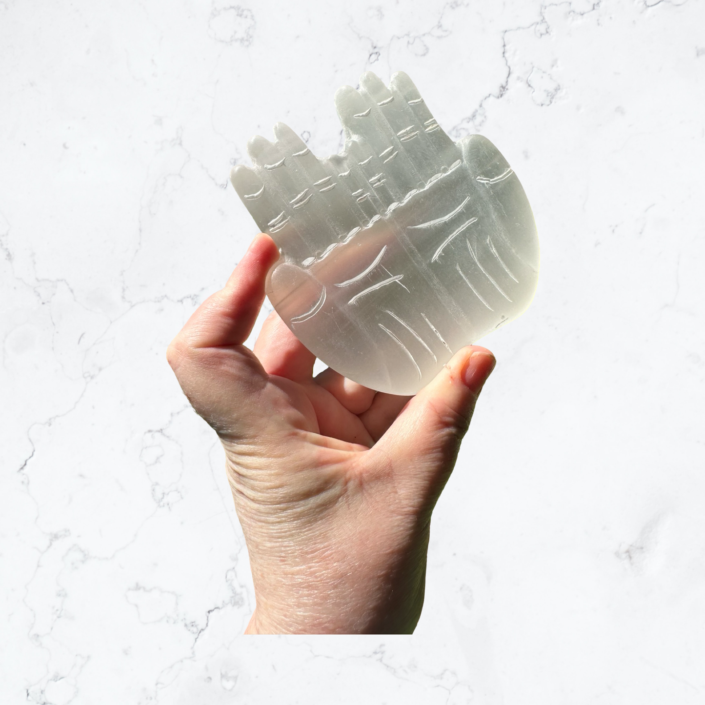 Selenite Hands Carving - Enchant & Delight
