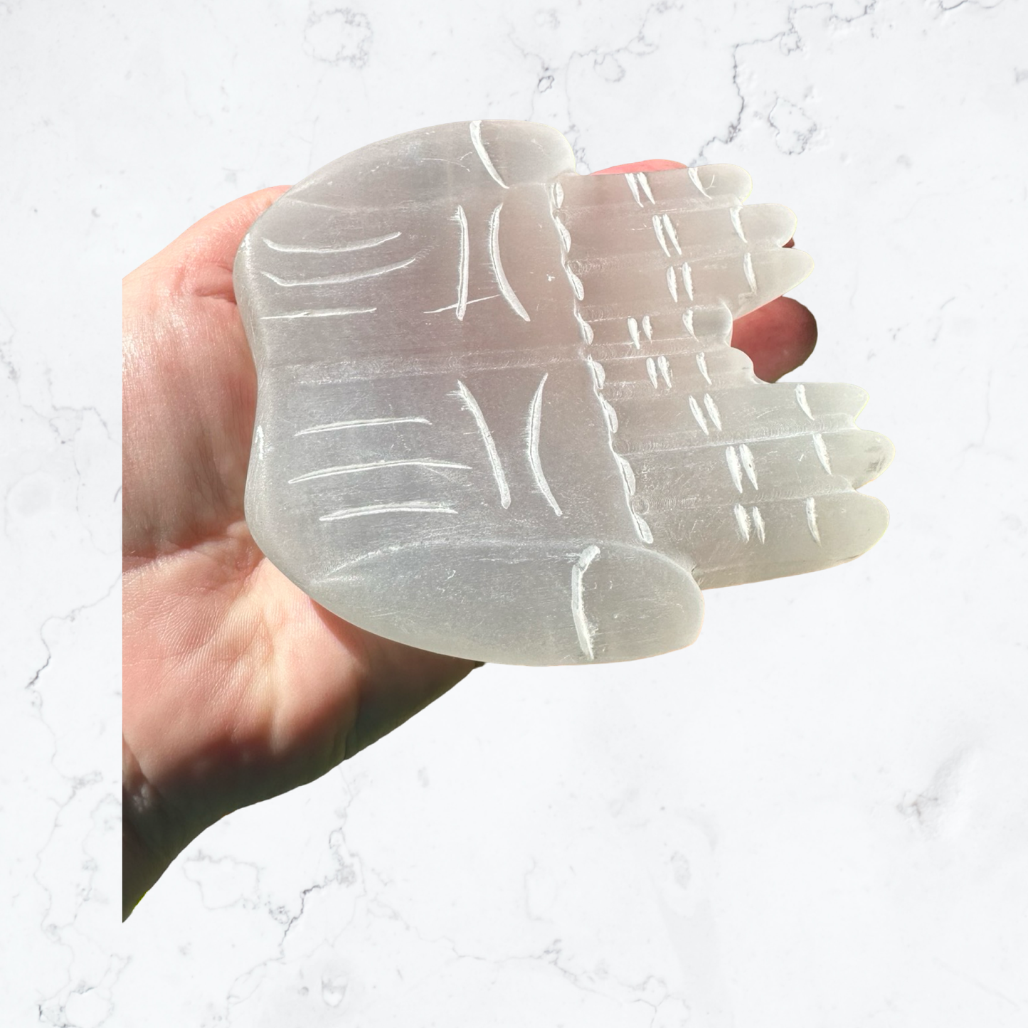 Selenite Hands Carving - Enchant & Delight