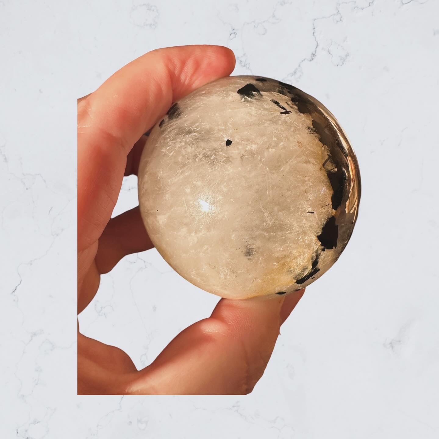 Tourmalinated Quartz Sphere - Enchant & Delight