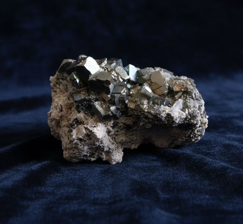 Pyrite Cluster on Matrix — Stone of Protection, Power & Abundance
