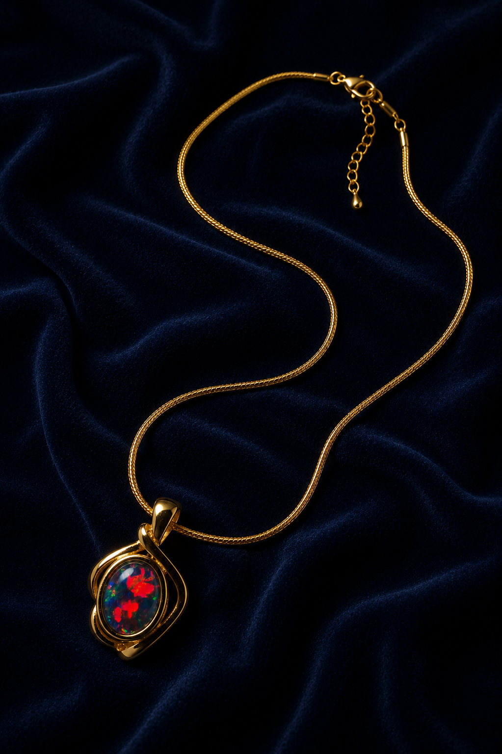 Opal No. 25 – Crimson Eclipse | Australian Opal Pendant