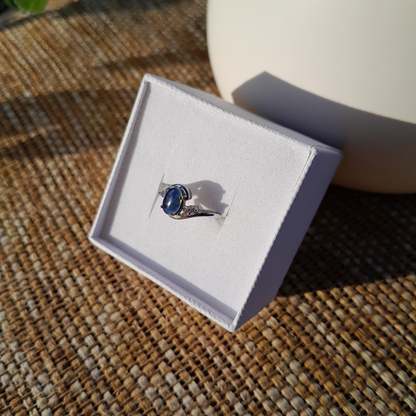 ✨ Celestial Blue Australian Coober Pedy Opal Ring ~ Size 6 ✨