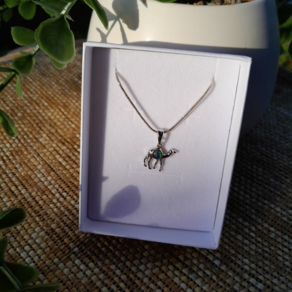✨Coober Pedy ~ Desert Spirit Opal Camel Necklace – Sterling Silver