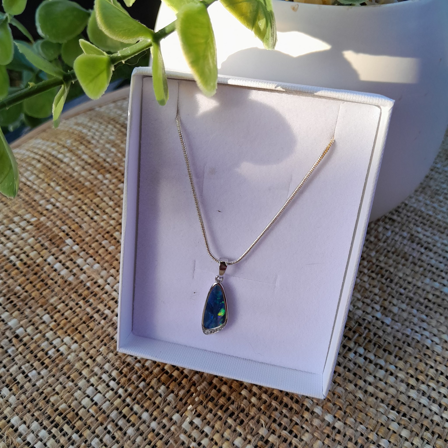 ✨ Ocean Light Coober Pedy Australian Opal Necklace – A Touch of Calm & Intuition
