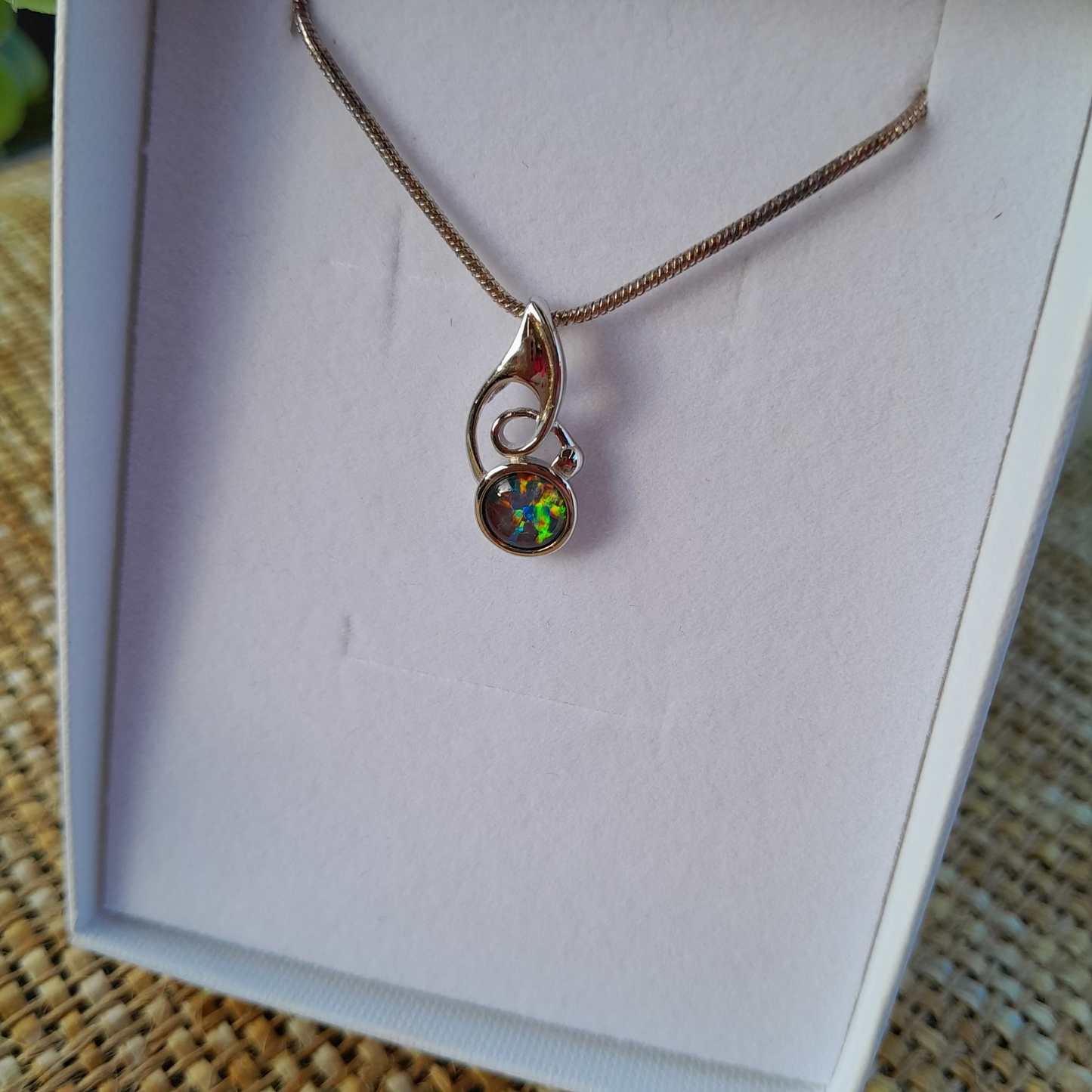 ✨ Mystic Fire Opal Pendant Necklace ~ Coober Pedy Australian  Spiritual Energy Talisman