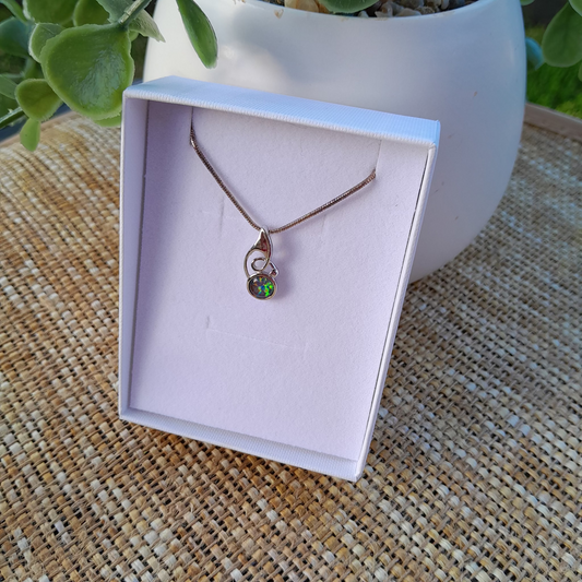 ✨ Mystic Fire Opal Pendant Necklace ~ Coober Pedy Australian  Spiritual Energy Talisman