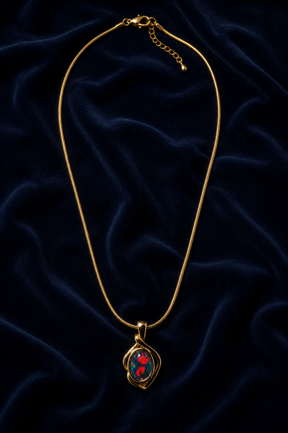 Opal No. 25 – Crimson Eclipse | Australian Opal Pendant