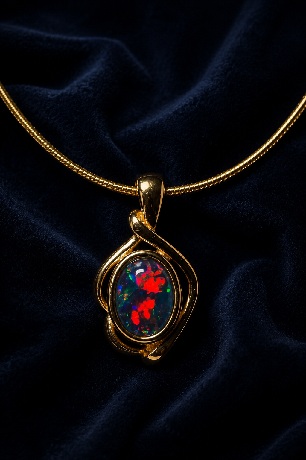 Opal No. 25 – Crimson Eclipse | Australian Opal Pendant
