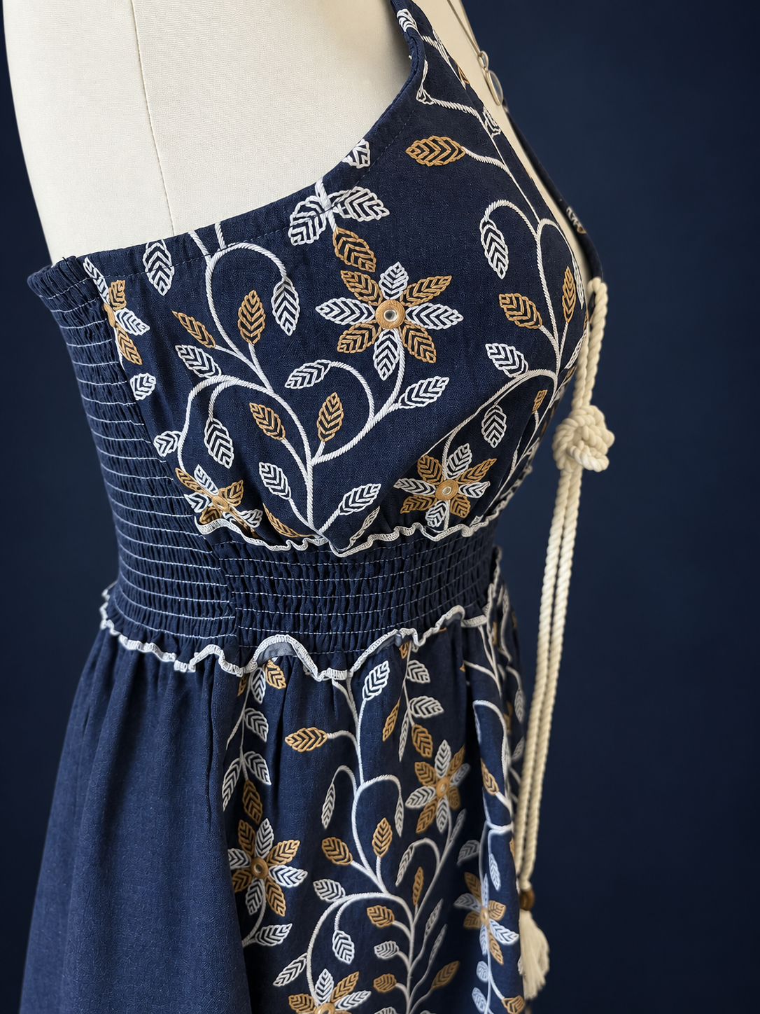 Midnight Garden Embroidered Maxi Dress