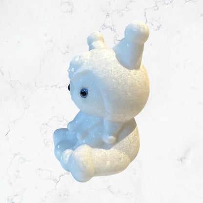 💎 Adorable White Jade Kuromi Carving – Harmony & Protection Crystal