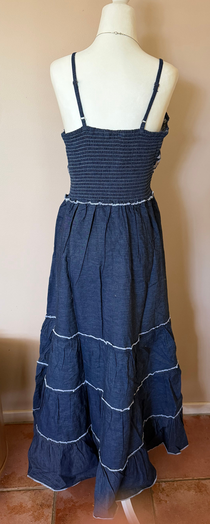 Midnight Garden Embroidered Maxi Dress