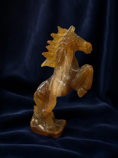 Hand-Carved Carnelian Rearing Horse