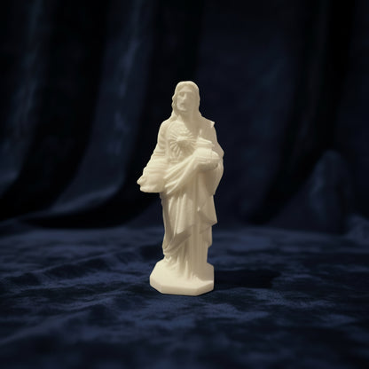 Sacred Heart Carving – White Jade