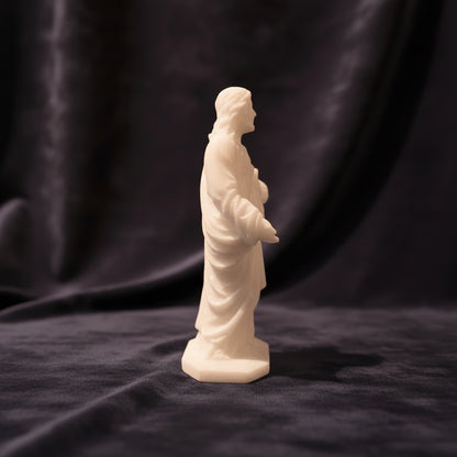 Sacred Heart Carving – White Jade