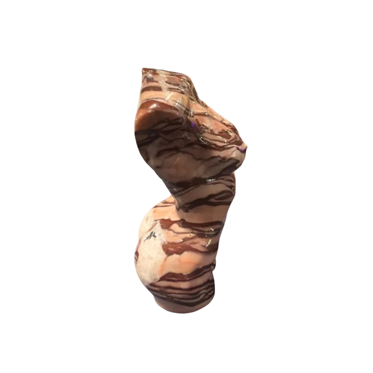 Zebra Jasper Goddess Carving with Quartz & Dendritic Inclusions