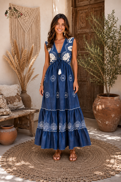 Midnight Bloom Maxi Dress
