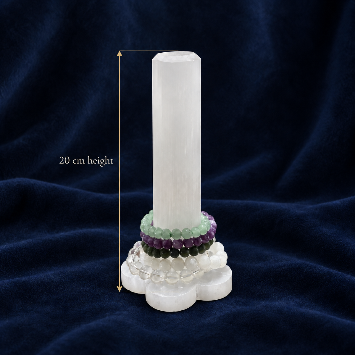 Celestial Selenite Bracelet Charging Stand – 20 cm