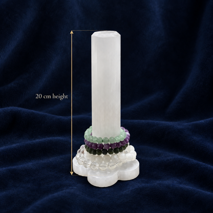 Celestial Selenite Bracelet Charging Stand – 20 cm
