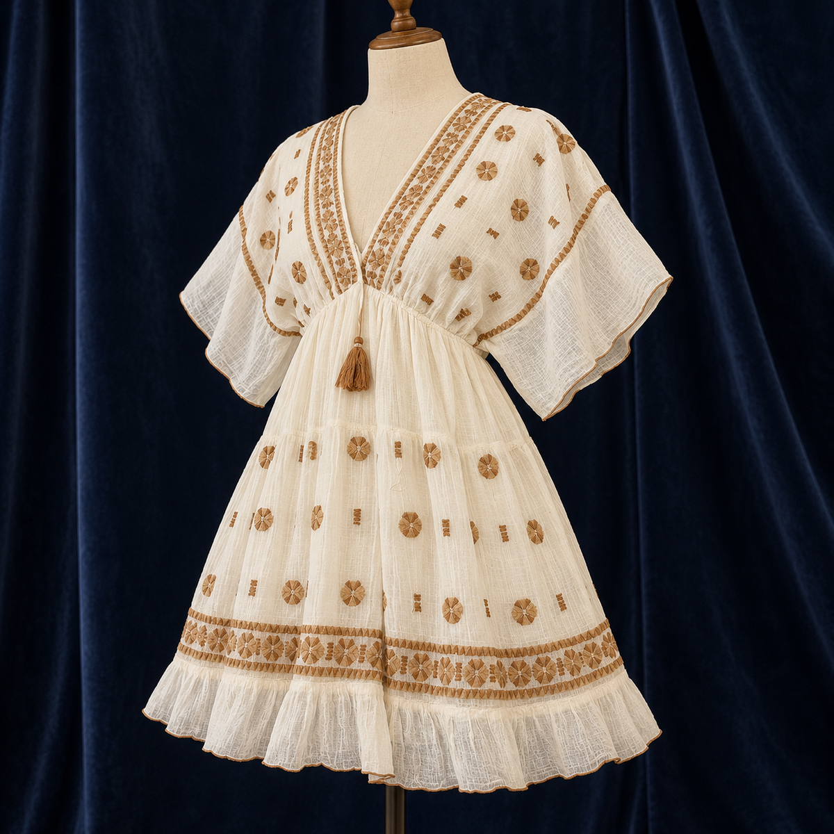 The Elara Embroidered Cotton Dress