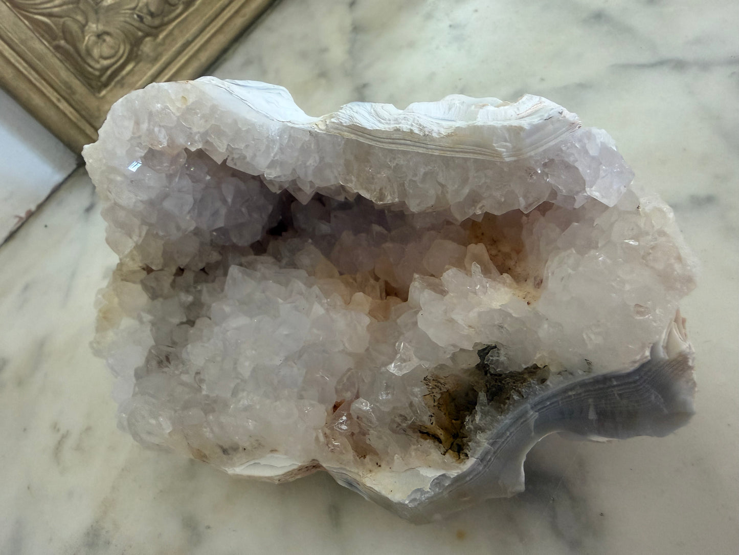 Clear Quartz Geode Cluster – Natural Crystal Formation