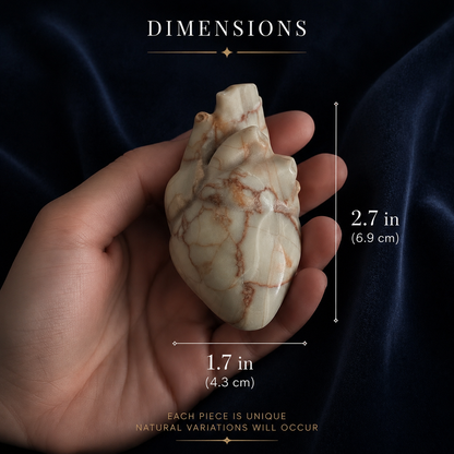 Red Vein Marble Anatomical Heart