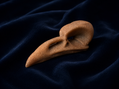 Hand-Carved Sunstone Raven Skull
