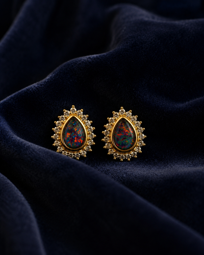 Opal No. 12 – Enchanted Aurora | Coober Pedy Australian Opal Earrings