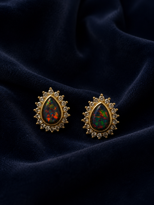 Opal No. 12 – Enchanted Aurora | Coober Pedy Australian Opal Earrings