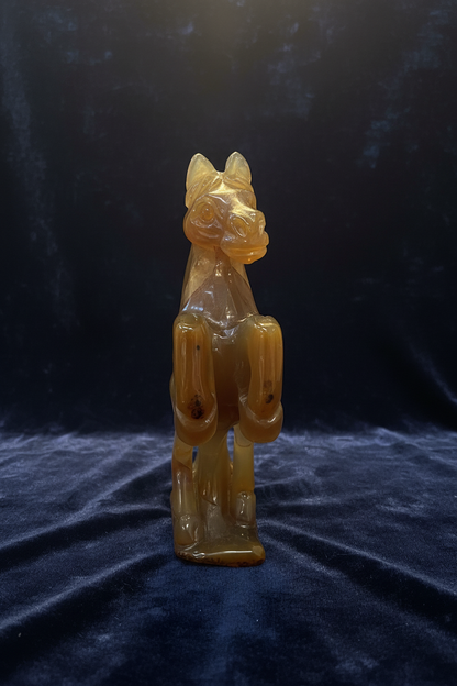 Hand-Carved Carnelian Rearing Horse