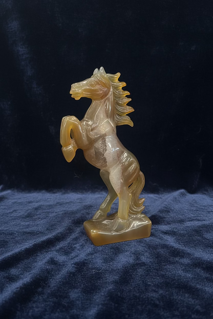 Hand-Carved Carnelian Rearing Horse