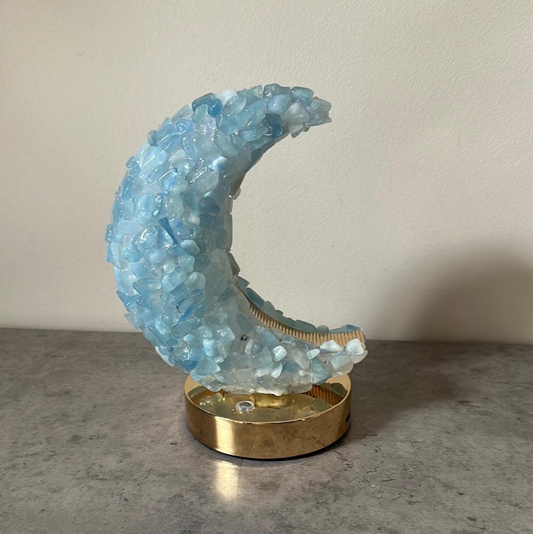 Aquamarine crescent moon - Enchant & Delight