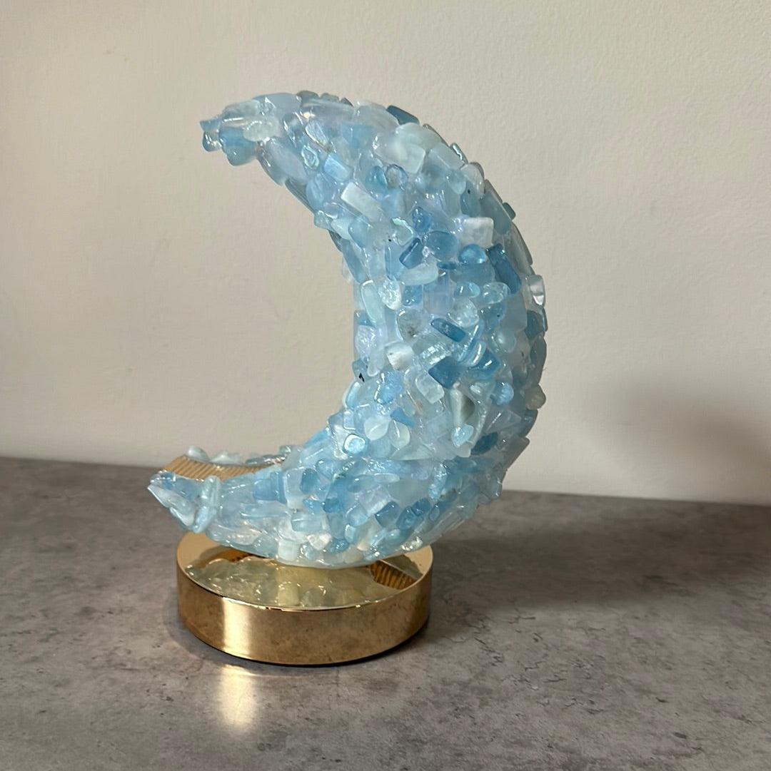 Aquamarine crescent moon - Enchant & Delight